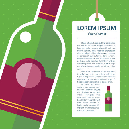 Vector color retro flat vine bottle template.のイラスト素材