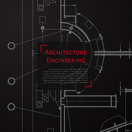 Vector technical blueprint of mechanism. Engineer illustration. Set of corporate identity templates. Architecture Backgroundのイラスト素材