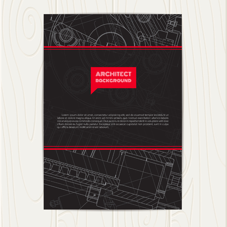 Vector technical blueprint of  mechanism. Engineer illustration. Set of corporate identity templates. Vector illustration. Eps10のイラスト素材