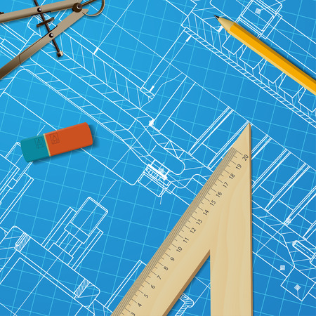 Vector technical blueprint of  mechanism. Engineer illustrationのイラスト素材