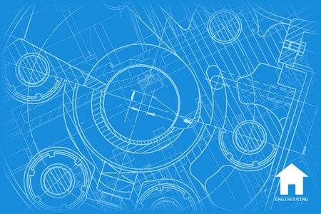 Vector technical blueprint of mechanism. Engineer illustration.  Architect backgroundのイラスト素材