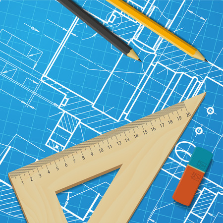 Vector technical blueprint of  mechanism. Engineer illustrationのイラスト素材