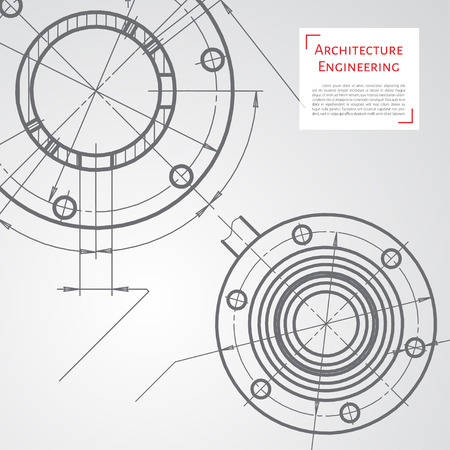 Vector technical blueprint of  mechanism. Engineer illustrationのイラスト素材