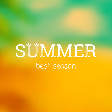 Vector typographic summer on blurred background. Retro color. Nature design. Eps10のイラスト素材