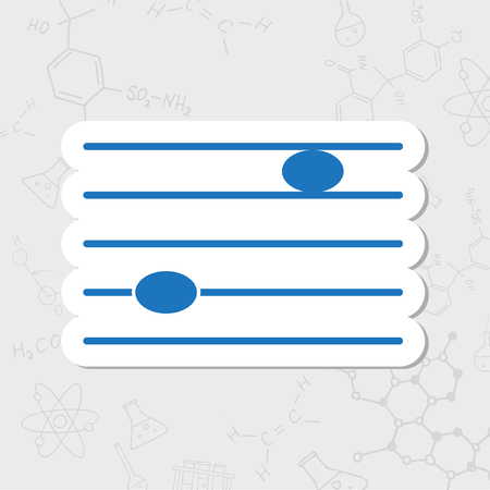 Vector flat sticker music icon on white backgroundのイラスト素材