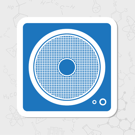 Vector flat sticker music icon on white backgroundのイラスト素材