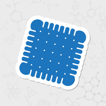 Vector flat sticker biscuit icon on white backgroundのイラスト素材