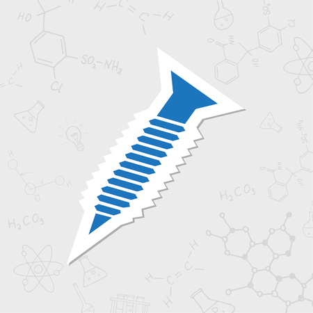 Vector flat sticker screw icon on white backgroundのイラスト素材