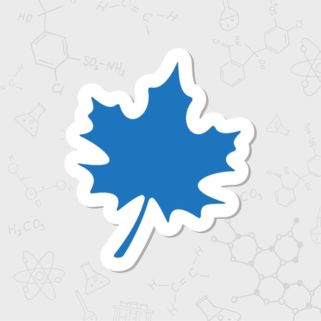 Vector flat sticker maple leaf icon on white backgroundのイラスト素材