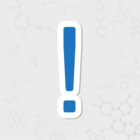 Vector flat sticker exclamation mark icon on white backgroundのイラスト素材
