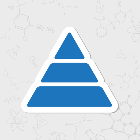 Vector flat sticker pyramid icon on white backgroundのイラスト素材