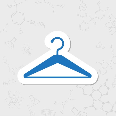 Vector flat sticker tailor hanger icon on white backgroundのイラスト素材