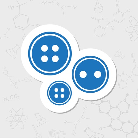 Vector flat sticker tailor button icon on white backgroundのイラスト素材