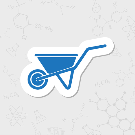Vector flat sticker barrow icon on white backgroundのイラスト素材