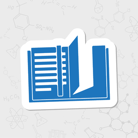 Vector flat sticker notebook icon on white backgroundのイラスト素材