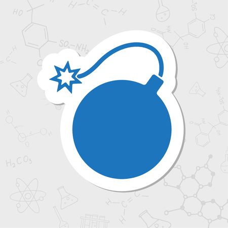 Vector flat sticker bomb icon on white backgroundのイラスト素材