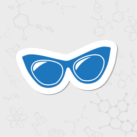 Vector flat sticker Glasses Icon on white background. Color flat style. Fashion illustrationのイラスト素材