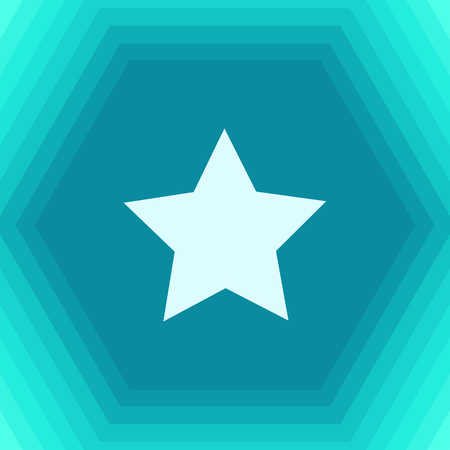 Vector flat star icon on hexagonal backgroundのイラスト素材