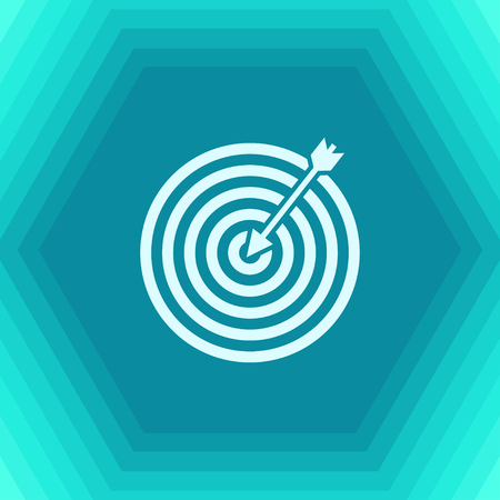 Vector flat target icon on hexagonal backgroundのイラスト素材