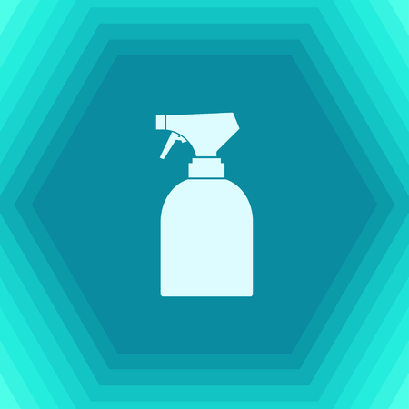 Vector flat sprayer bottle on hexagonal backgroundのイラスト素材