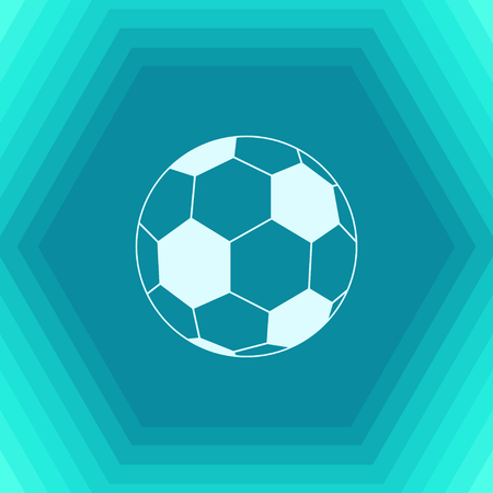 Vector flat football icon on hexagonal backgroundのイラスト素材