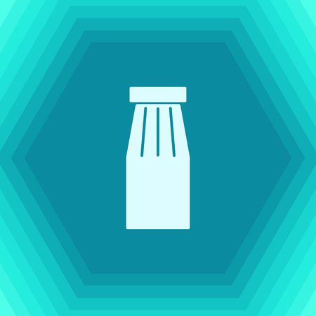 Vector flat bottle with juice template on hexagonal background のイラスト素材