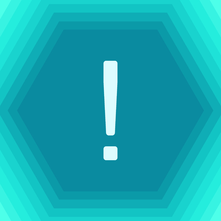 Vector flat exclamation mark icon on hexagonal backgroundのイラスト素材