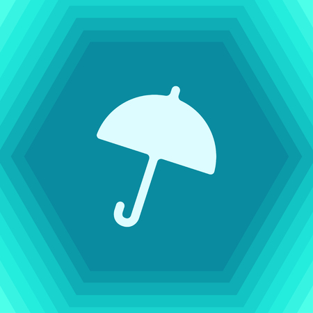 Vector flat umbrella icon on hexagonal backgroundのイラスト素材