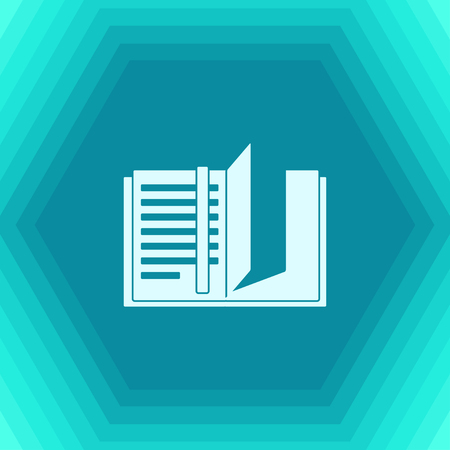 Vector flat notebook icon on hexagonal backgroundのイラスト素材