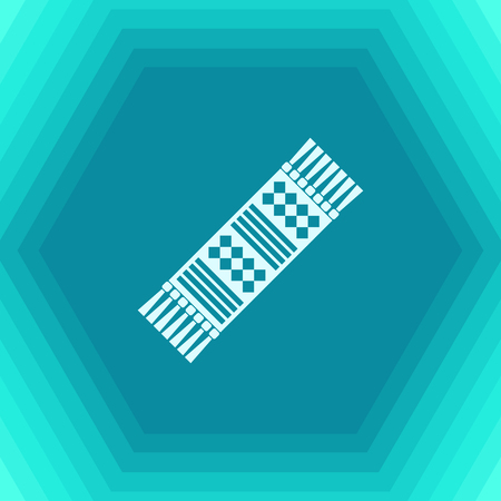Vector christmas icon. New year illustration. flat Scarf on hexagonal backgroundのイラスト素材