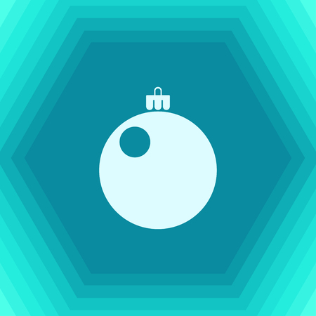Vector christmas icon. New year illustration. flat Christmas tree on hexagonal backgroundの写真素材