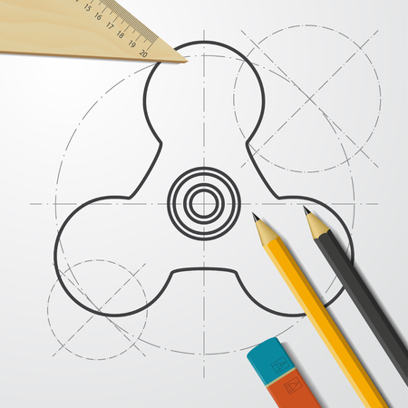 Hand spinner iconのイラスト素材
