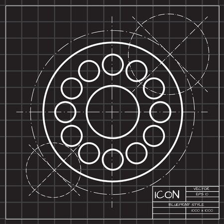 Vector simple hand spinner icon. Business illustration. Bearingのイラスト素材