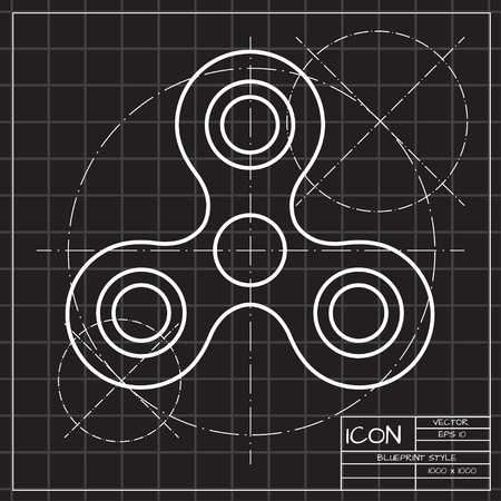Vector simple hand spinner icon. Business illustration. Bearingのイラスト素材