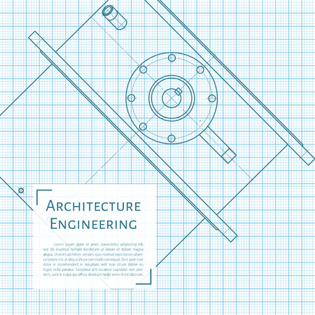 Vector technical blueprint of mechanism. Engineer illustrationのイラスト素材