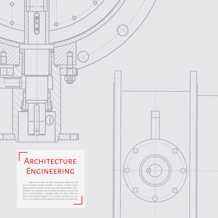 Vector technical blueprint of mechanism. Engineer illustrationのイラスト素材