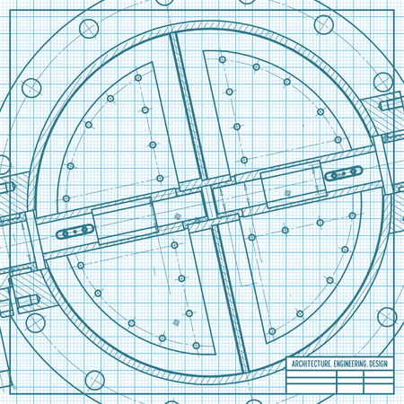 Vector technical blueprint of mechanism. Engineer illustrationのイラスト素材