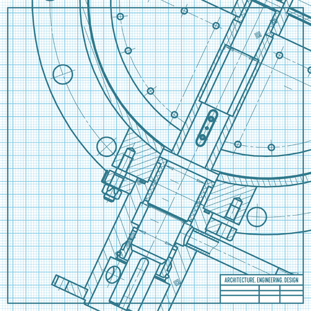 Vector technical blueprint of mechanism. Engineer illustrationのイラスト素材