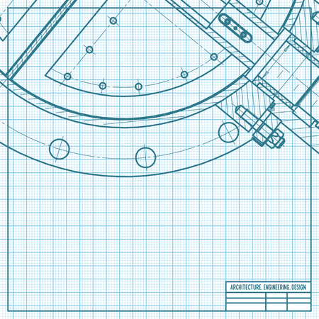 Vector technical blueprint of mechanism. Engineer illustrationのイラスト素材