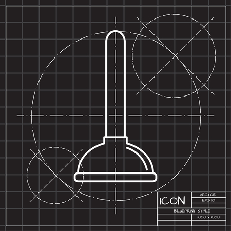 Toilet plunger icon. Plumber vector illustration flatのイラスト素材