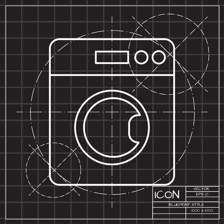 washing machine vector illustration. Laundry icon flatのイラスト素材
