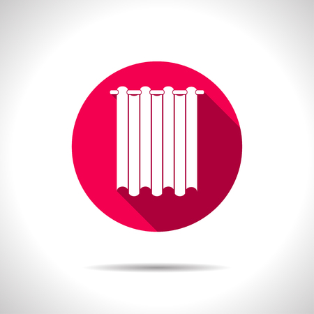 Curtain on window or bathroom illustration. Household vector icon.のイラスト素材