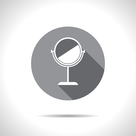Table mirror with abstract reflection illustration. Interior item vector iconのイラスト素材