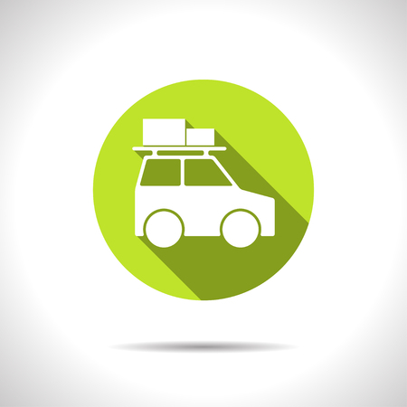 Traveling by family car activity illustration. Journey vector iconのイラスト素材