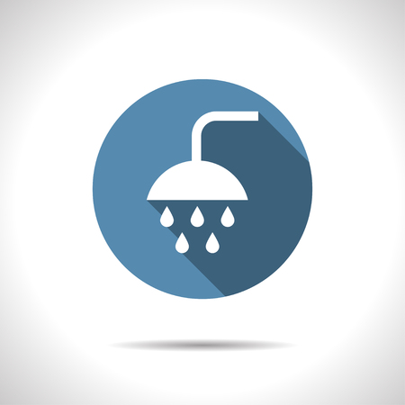 shower with dripping water illustration. Batroom vector iconのイラスト素材