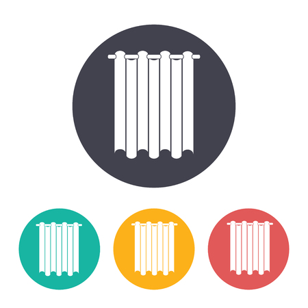 Curtain on window or bathroom illustration. Household vector icon.のイラスト素材