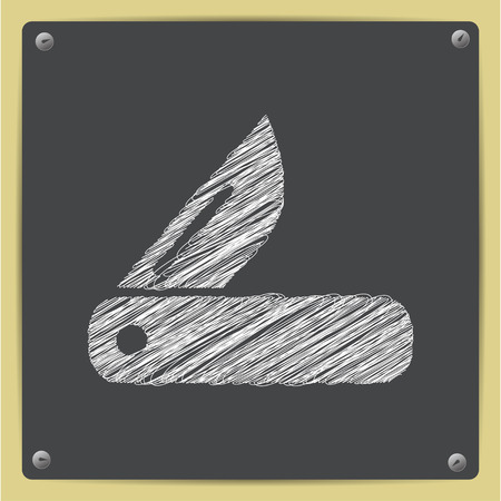 Tourist knife illustration. Traveling simple flat vector icon.のイラスト素材