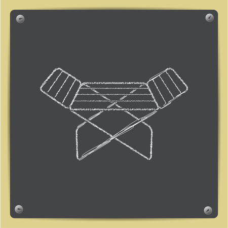 Folding clothes dryer illustration. Household vector iconのイラスト素材