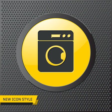 washing machine illustration. Laundry flat vector iconのイラスト素材