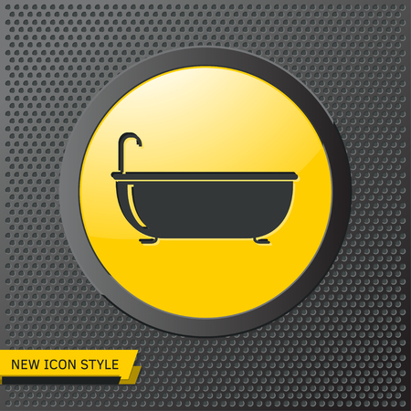 Bathtub with faucet illustration. Bathroom vector iconのイラスト素材